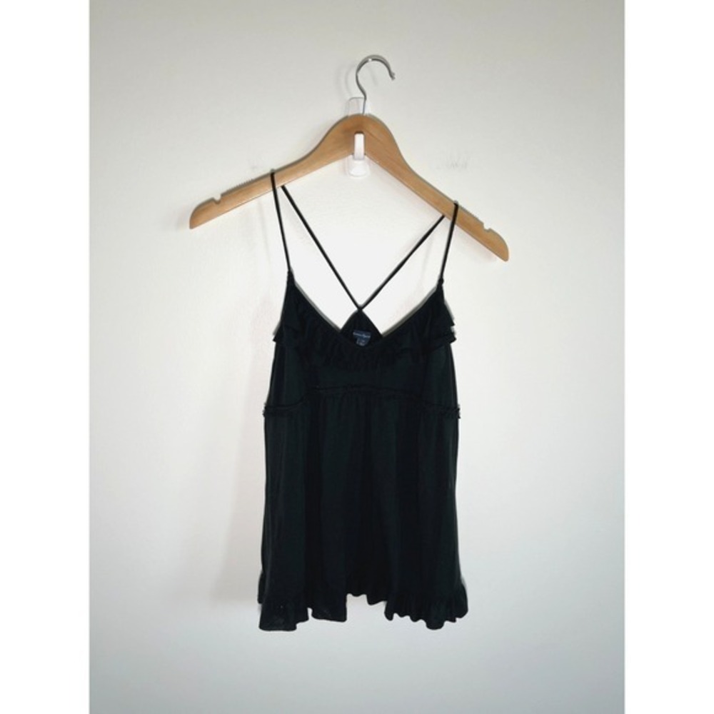 American Eagle Babydoll Whimsigoth Dark Fairy Witchy Womens Top Black S